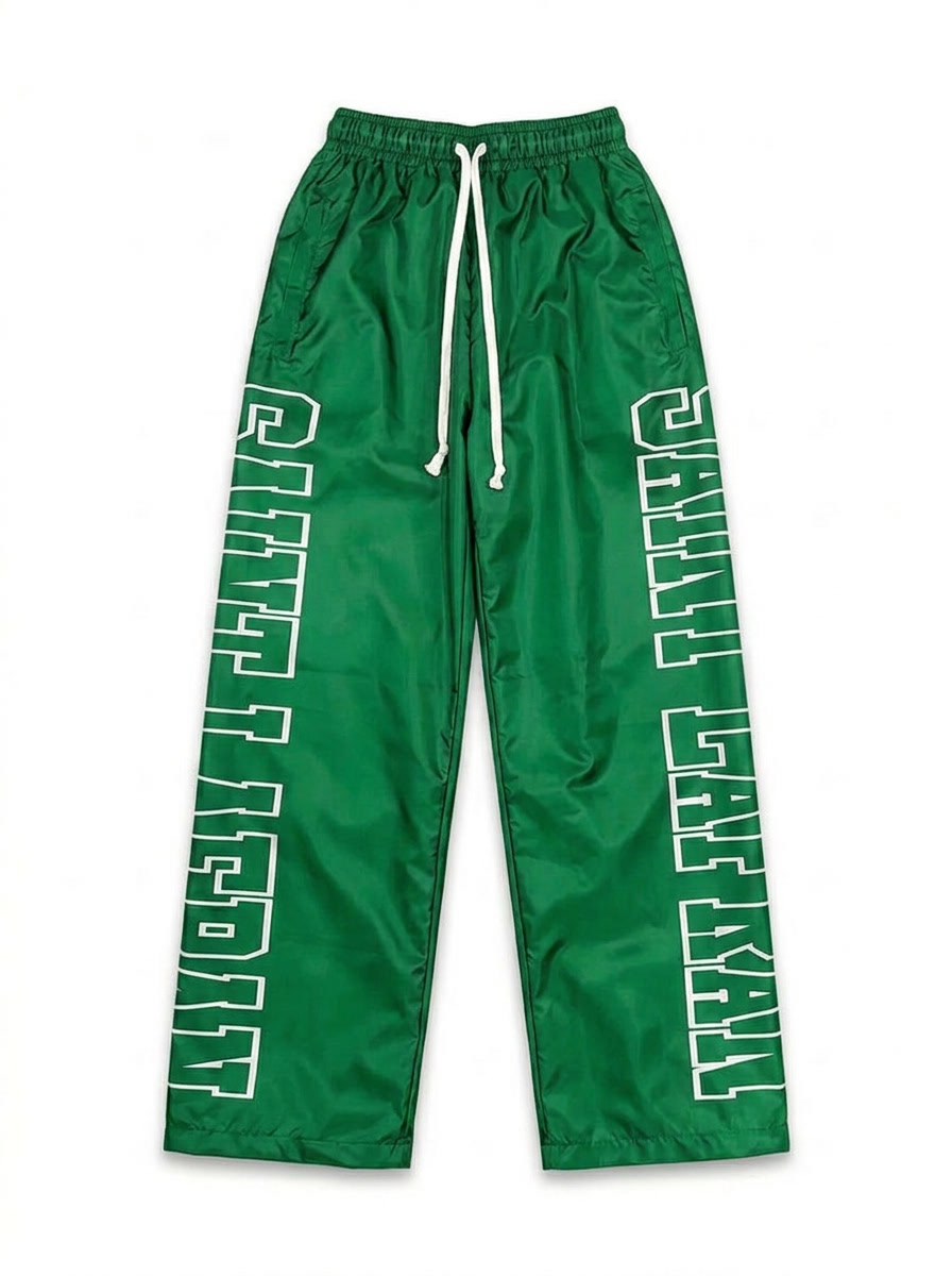 SL Green Nylon TrackPants