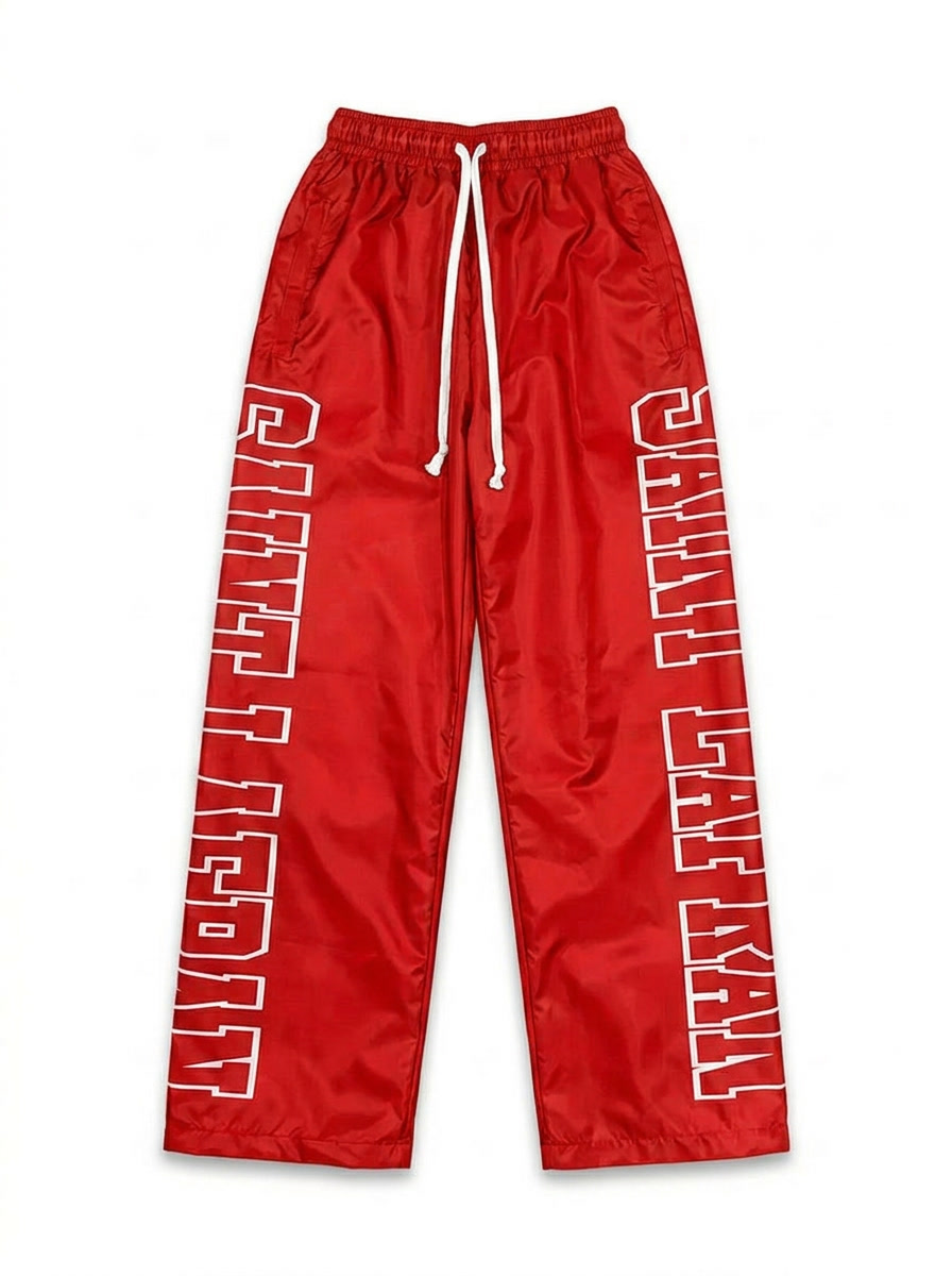 SL Red Nylon TrackPants