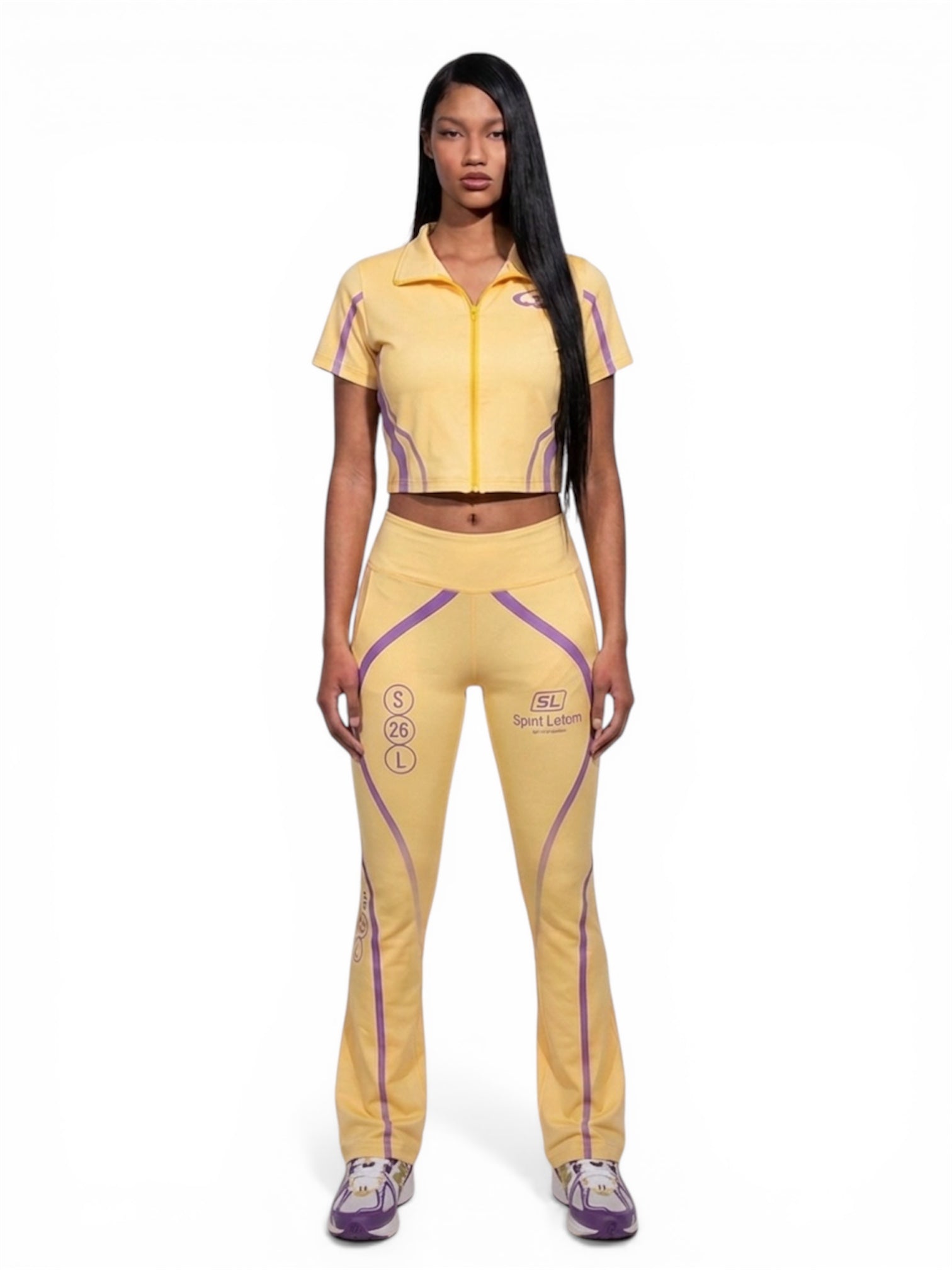 Pastel Yellow Nylon “Yoga” Jumpsuit