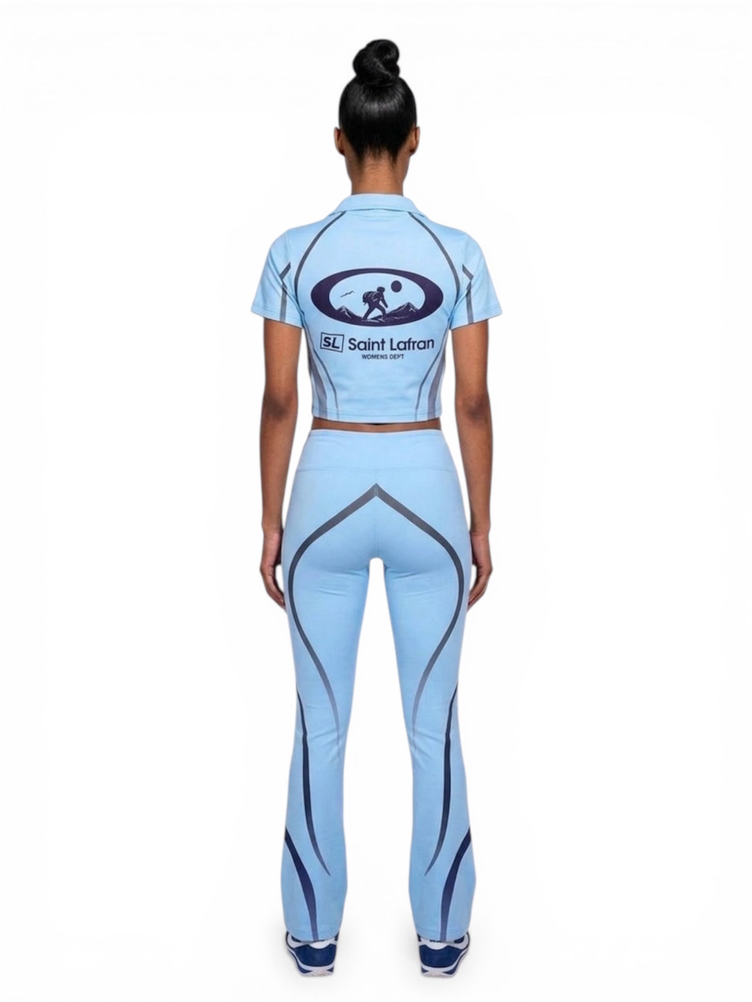 Light Blue Nylon “Yoga” Jumpsuit