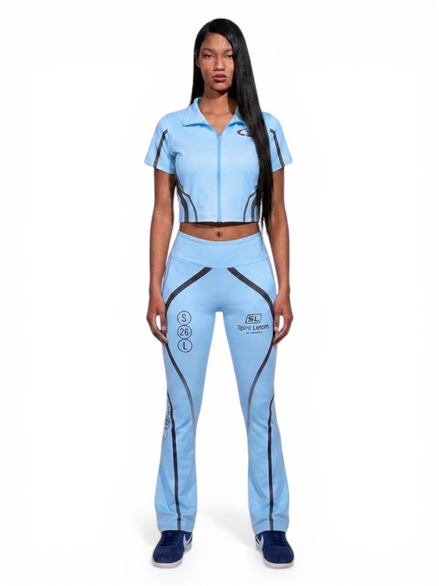 Light Blue Nylon “Yoga” Jumpsuit