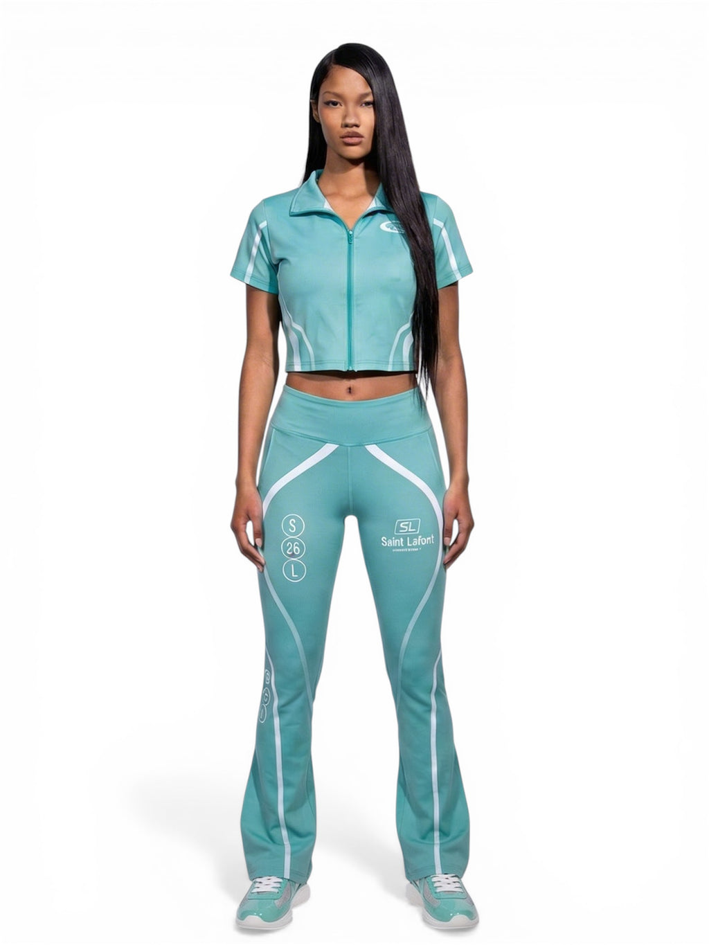 Mint Green Nylon “Yoga” Jumpsuit