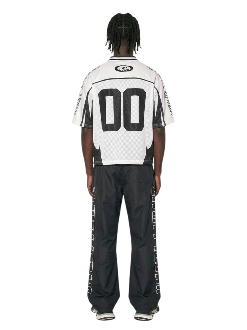 Black Jersey & Nylon Pants Set