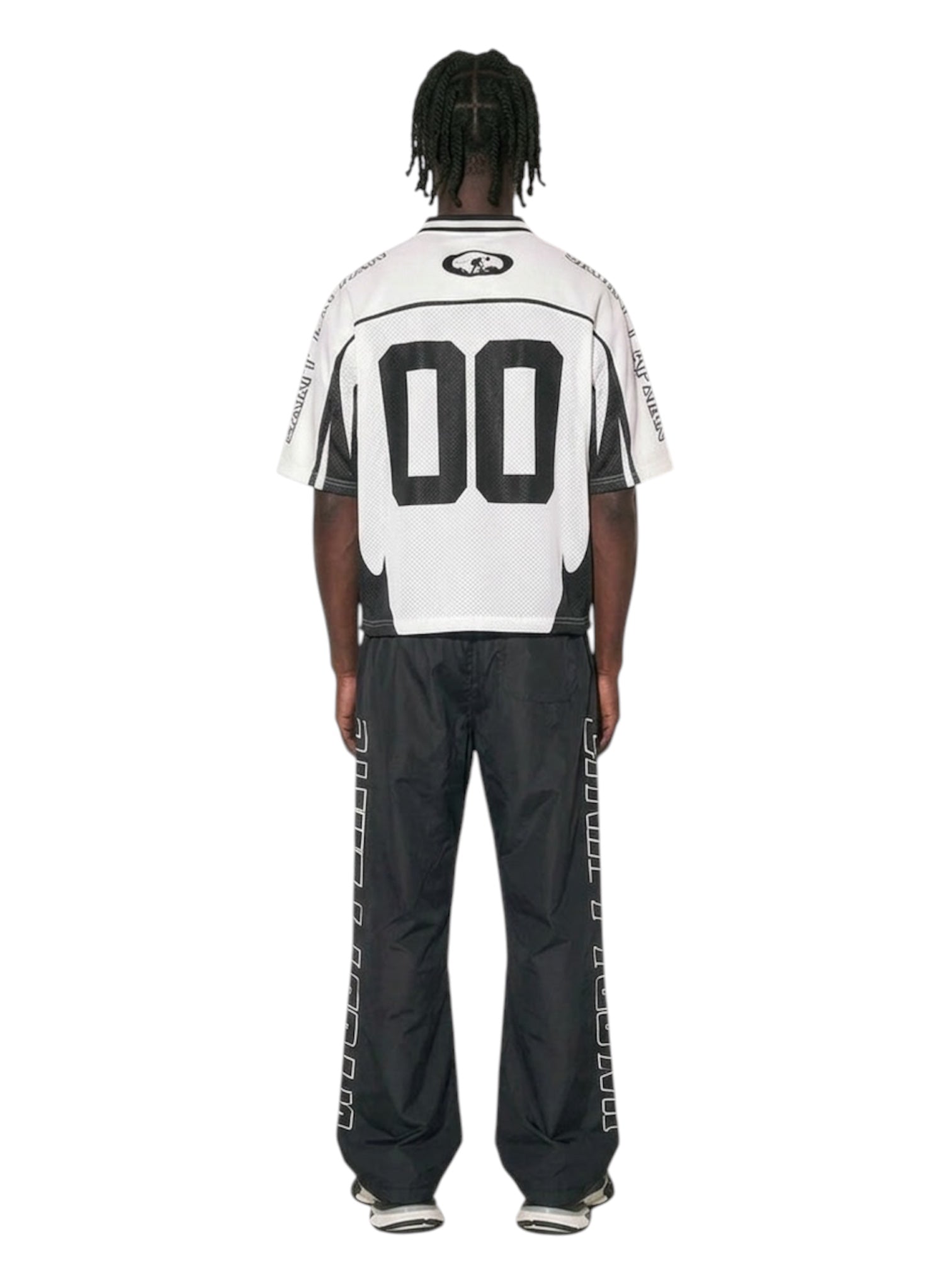 Black Jersey & Nylon Pants Set
