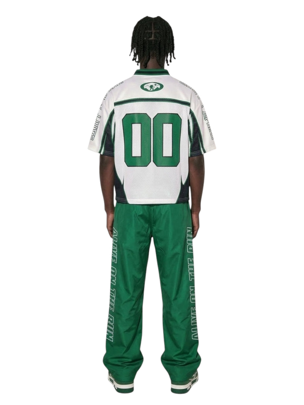 Green Jersey & Nylon Pants Set