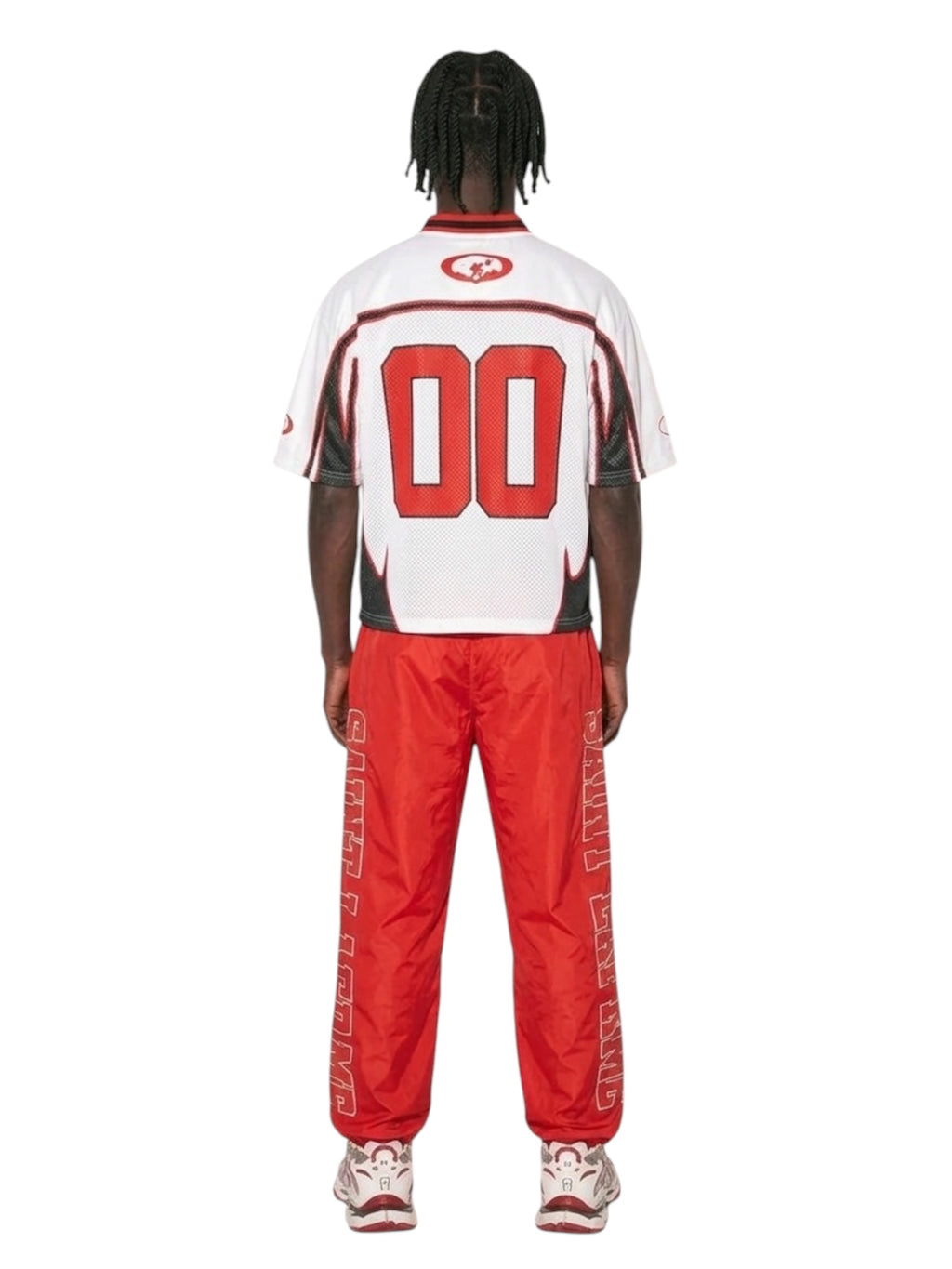 Red Jersey & Nylon Pants Set