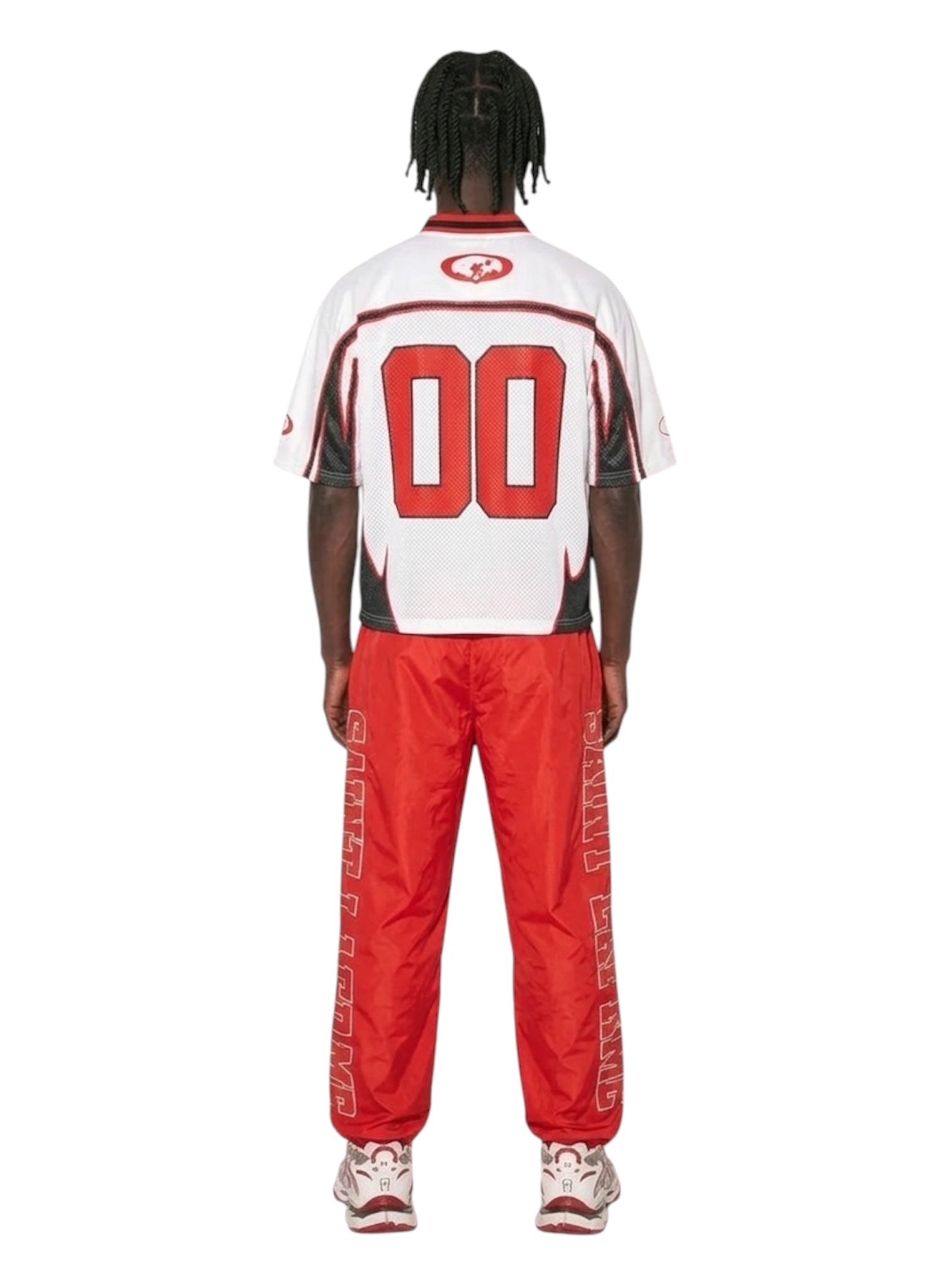 Red Jersey & Nylon Pants Set
