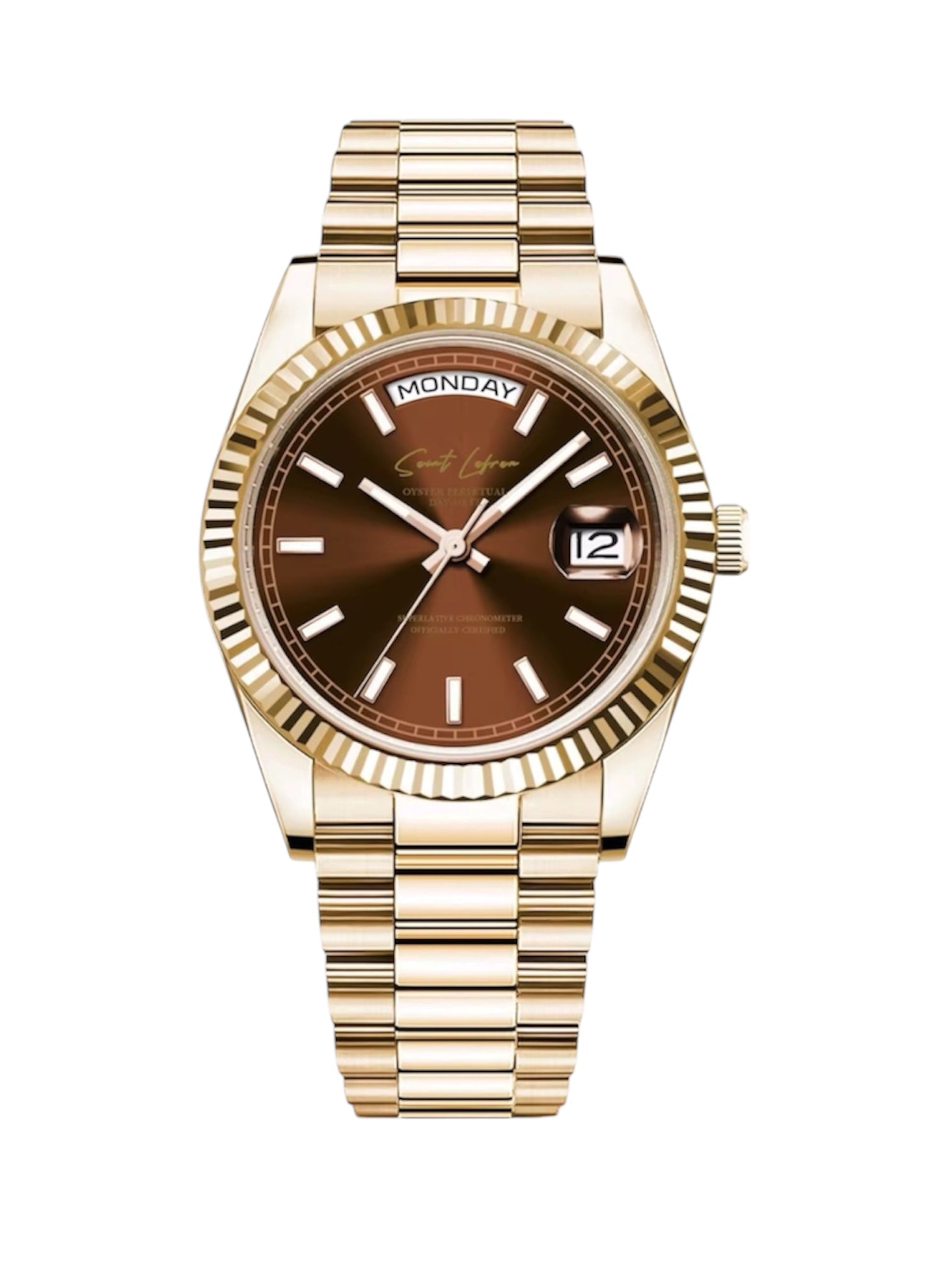 SAINT PRESI®️ DATEDAY SERIES- CHOCOLATE DIAL